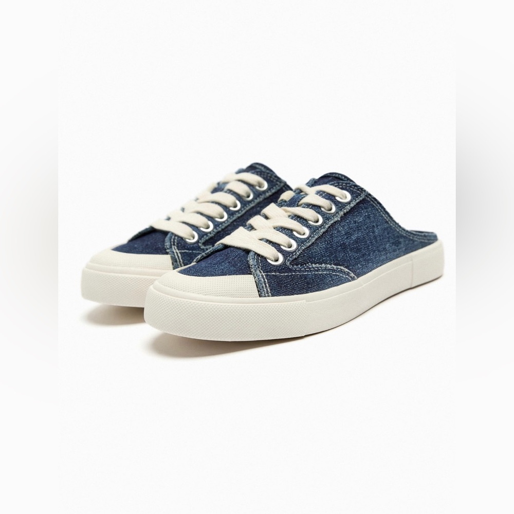 ZARA DENIM OPEN BACK SNEAKERS